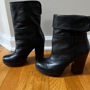 Black Leather Women's Boots